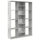 Room Divider/Book Cabinet Concrete Grey 100x24x140 cm Engineered Wood - Front View
