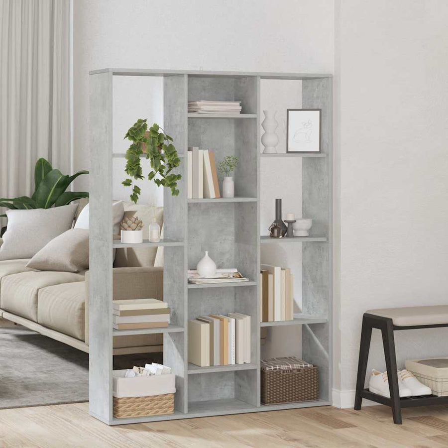 Room Divider/Book Cabinet Concrete Grey 100x24x140 cm