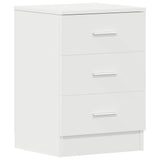Bedside Cabinet White 38x35x56 cm Engineered Wood - Front View