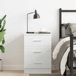 Bedside Cabinet White 38x35x56 cm Engineered Wood