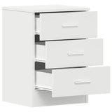 Bedside Cabinet White 38x35x56 cm Engineered Wood - 45-Degree Angle