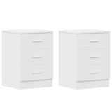 Bedside Cabinets 2 pcs White 38x35x56 cm Engineered Wood
