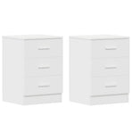 Bedside Cabinets 2 pcs White 38x35x56 cm Engineered Wood