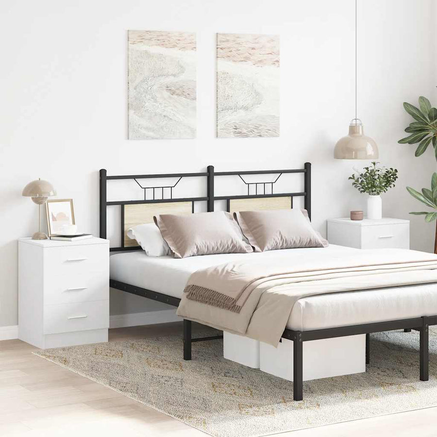 Bedside Cabinets 2 pcs White 38x35x56 cm Engineered Wood