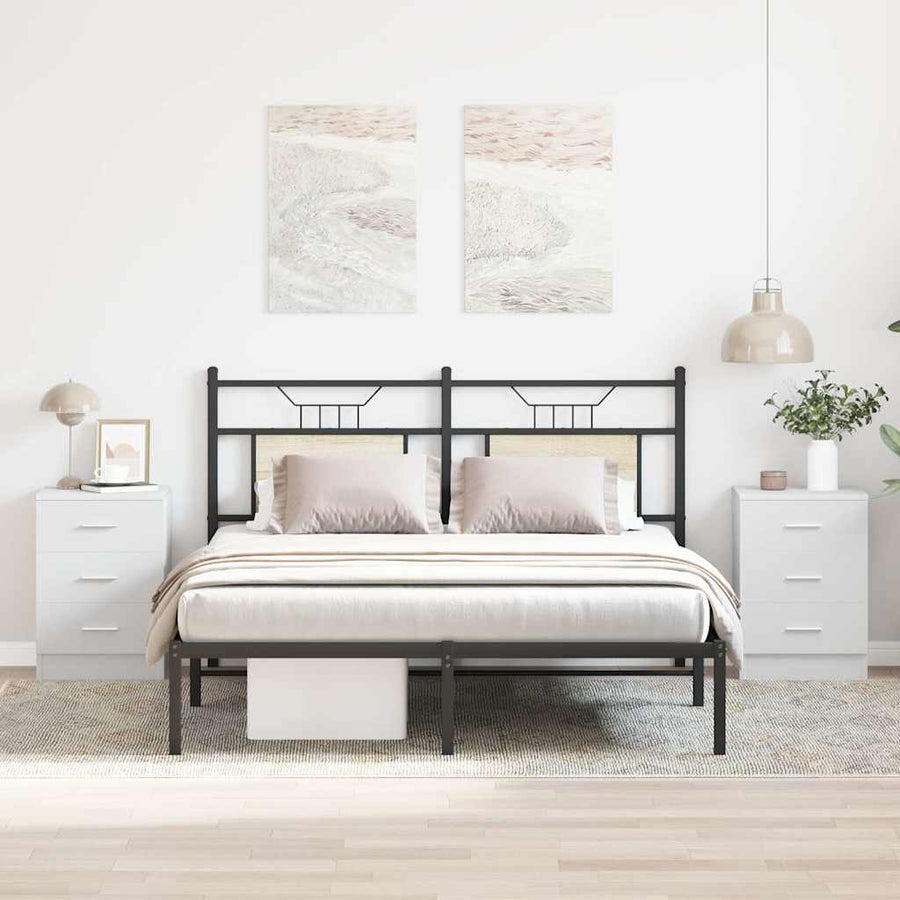 Bedside Cabinets 2 pcs White 38x35x56 cm Engineered Wood
