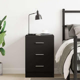 Bedside Cabinet Black 38x35x56 cm Engineered Wood - Side View