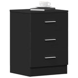 Bedside Cabinet Black 38x35x56 cm Engineered Wood