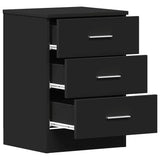 Bedside Cabinet Black 38x35x56 cm Engineered Wood - 45-Degree Angle