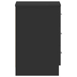 Bedside Cabinet Black 38x35x56 cm Engineered Wood - Close-Up Angle
