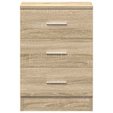 Bedside Cabinet Sonoma Oak 38x35x56 cm Engineered Wood - Rear View