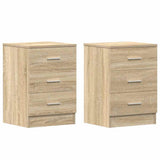 Bedside Cabinets 2 pcs Sonoma Oak 38x35x56 cm Engineered Wood - Front View