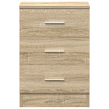 Bedside Cabinets 2 pcs Sonoma Oak 38x35x56 cm Engineered Wood - Close-Up Angle