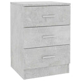 Bedside Cabinet Concrete Grey 38x35x56 cm Engineered Wood - Front View