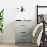 Bedside Cabinet Concrete Grey 38x35x56 cm Engineered Wood - Side View