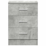 Bedside Cabinet Concrete Grey 38x35x56 cm Engineered Wood - Rear View