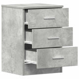 Bedside Cabinets 2 pcs Concrete Grey 38x35x56 cm Engineered Wood - Rear View