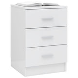 Bedside Cabinet High Gloss White 38x35x56 cm Engineered Wood