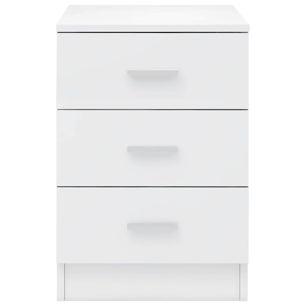 Bedside Cabinet High Gloss White 38x35x56 cm Engineered Wood