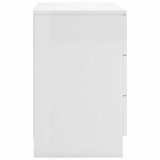 Bedside Cabinet High Gloss White 38x35x56 cm Engineered Wood - 45-Degree Angle
