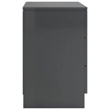 Bedside Cabinet High Gloss Grey 38x35x56 cm Engineered Wood - 45-Degree Angle