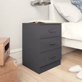 Bedside Cabinets 2 pcs High Gloss Grey 38x35x56 cm Engineered Wood - Front View