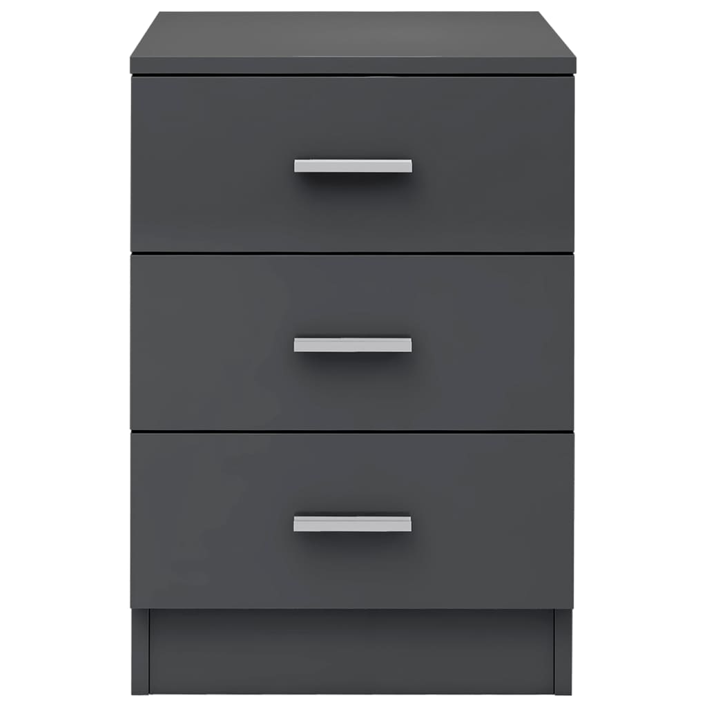 Bedside Cabinets 2 pcs High Gloss Grey 38x35x56 cm Engineered Wood