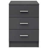 Bedside Cabinets 2 pcs High Gloss Grey 38x35x56 cm Engineered Wood - 45-Degree Angle