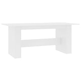 Dining Table White 180x90x76 cm Engineered Wood - Front View