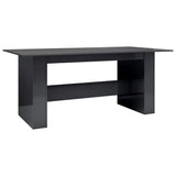 Dining Table High Gloss Grey 180x90x76 cm Engineered Wood