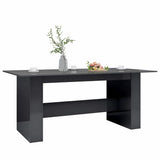 Dining Table High Gloss Grey 180x90x76 cm Engineered Wood