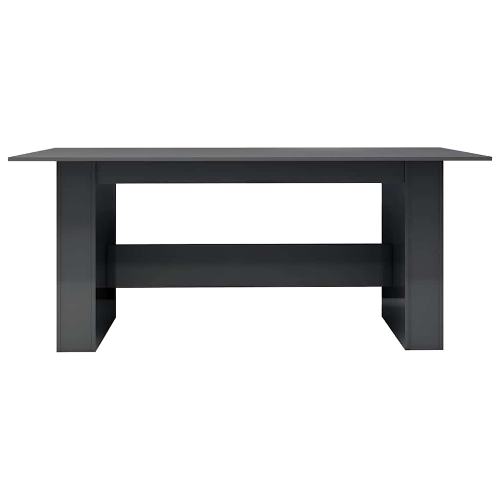 Dining Table High Gloss Grey 180x90x76 cm Engineered Wood