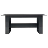 Dining Table High Gloss Grey 180x90x76 cm Engineered Wood