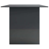 Dining Table High Gloss Grey 180x90x76 cm Engineered Wood