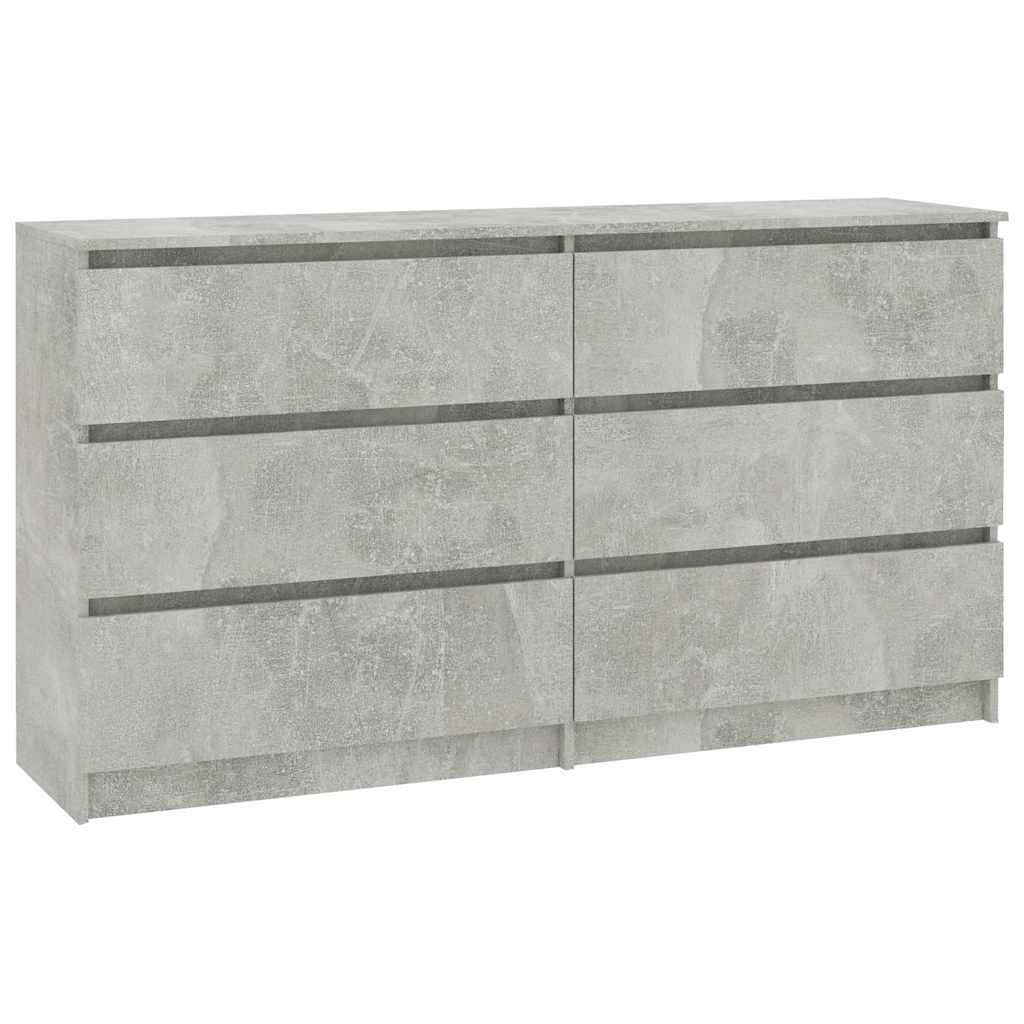 Sideboard Concrete Grey 140x35x76 cm Engineered Wood