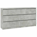 Sideboard Concrete Grey 140x35x76 cm Engineered Wood