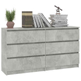 Sideboard Concrete Grey 140x35x76 cm Engineered Wood - Side View