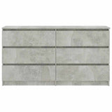 Sideboard Concrete Grey 140x35x76 cm Engineered Wood