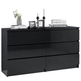 Sideboard High Gloss Black 140x35x76 cm Engineered Wood