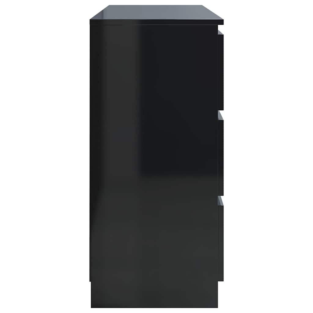 Sideboard High Gloss Black 140x35x76 cm Engineered Wood