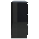 Sideboard High Gloss Black 140x35x76 cm Engineered Wood