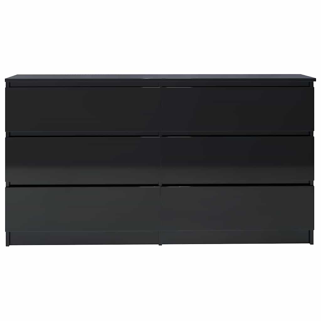 Sideboard High Gloss Black 140x35x76 cm Engineered Wood