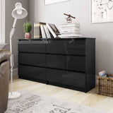 Sideboard High Gloss Black 140x35x76 cm Engineered Wood