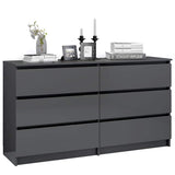 Sideboard High Gloss Grey 140x35x76 cm Engineered Wood