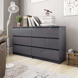 Sideboard High Gloss Grey 140x35x76 cm Engineered Wood