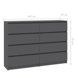 Sideboard Grey 140x35x99 cm Engineered Wood