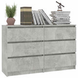 Sideboard Concrete Grey 120x35x76 cm Engineered Wood - Side View