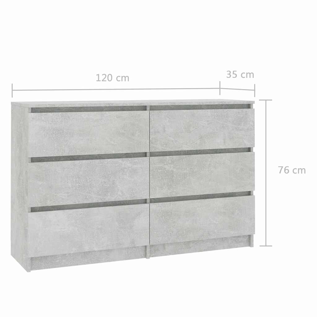 Sideboard Concrete Grey 120x35x76 cm Engineered Wood