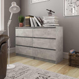 Sideboard Concrete Grey 120x35x76 cm Engineered Wood