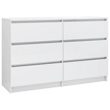 Sideboard High Gloss White 120x35x76 cm Engineered Wood