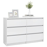 Sideboard High Gloss White 120x35x76 cm Engineered Wood - Side View